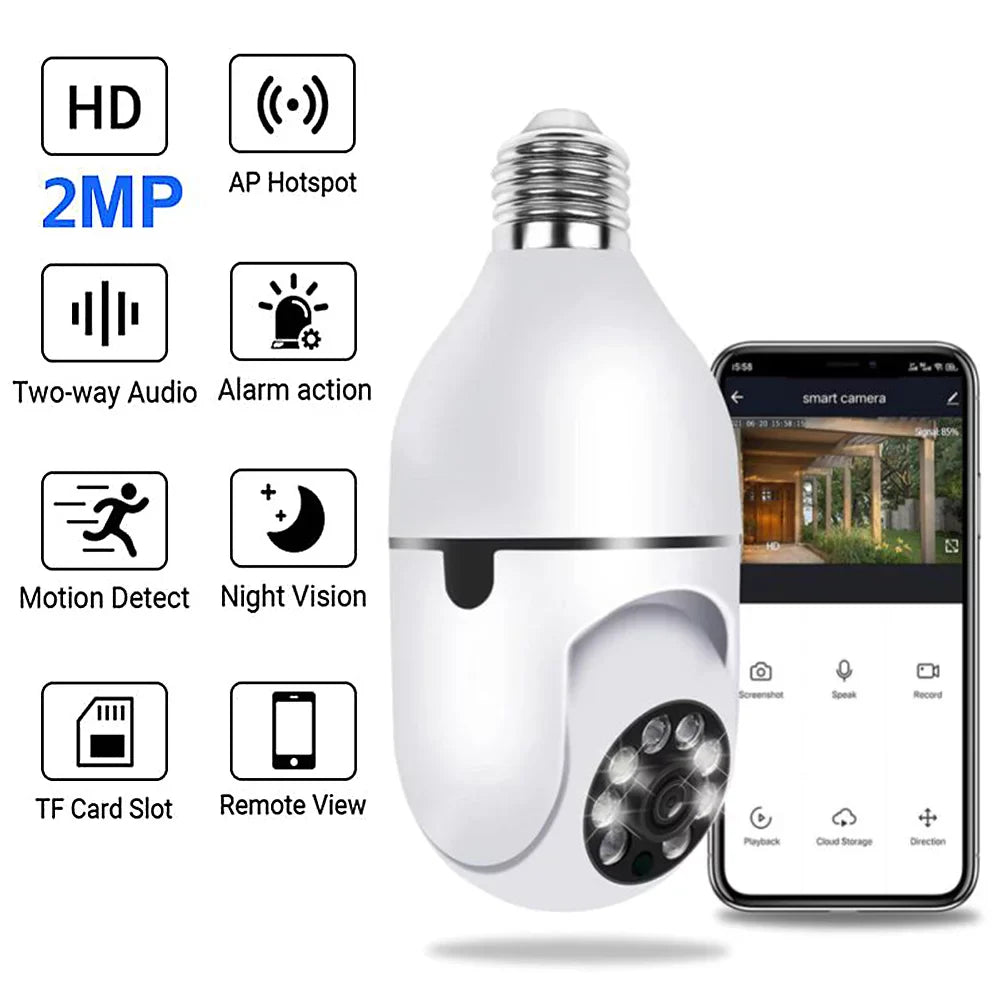 360° CCTV WiFi Bulb Camera