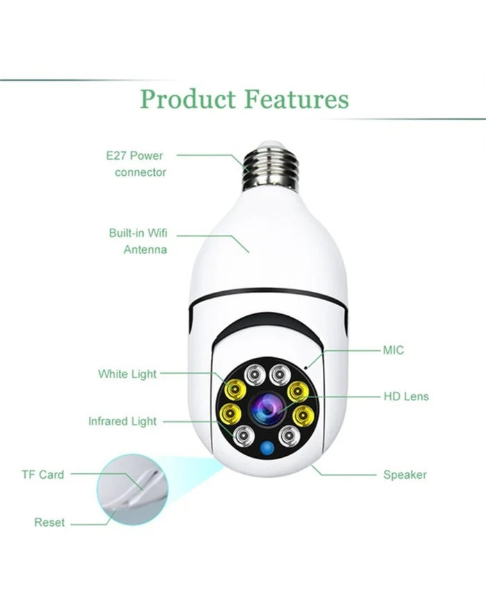 360° CCTV WiFi Bulb Camera