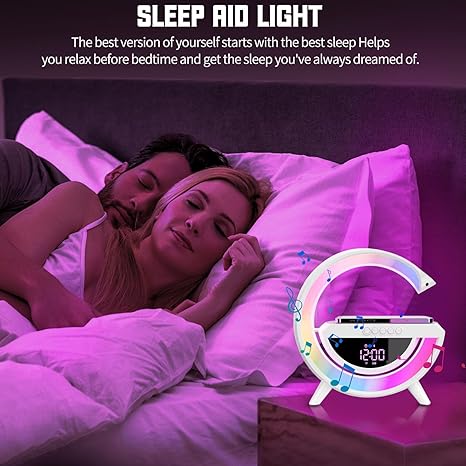 3 In 1 G Shaped Lamp, Speaker, Wireless Charger & Alarm Clock