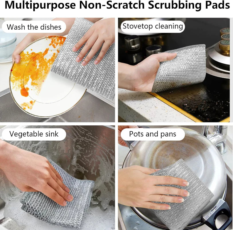 Multipurpose Wire Dishwashing Rags for Wet and Dry